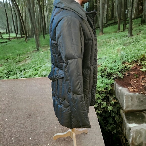 Jacob crawley vintage green long puffer coat Size 10 - Picture 3 of 5